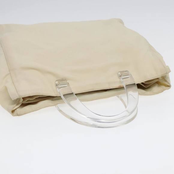 PRADA Hand Bag Nylon White Silver Auth 89620 - Picture 6 of 16